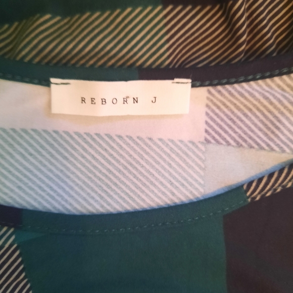 Reborn Buffalo plaid stretchy dress sz large *F - Picture 6 of 7